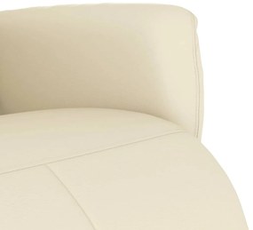 Cadeira reclinável com apoio de pés couro artificial cor creme