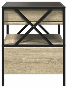 Mesa de centro luzes LED Infinity 40x40x51 cm carvalho sonoma