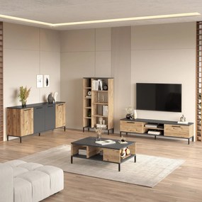 Conjunto de Mobiliário de Sala de Estar RL6 – Pinho Atlântico Antracit