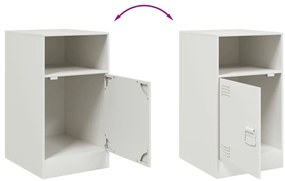 Mesas de cabeceira 2 pcs 34,5x39x62 cm aço branco
