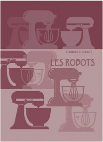 Panos de cozinha jacquard Les Robots Framboise, conjunto de 4