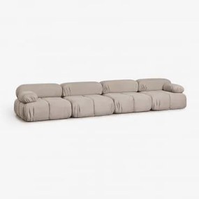 Sofá Modular De 4 Peças Em Bouclé Embalado A Vácuo Kendall Bouclé Castanho Chocolate - Sklum