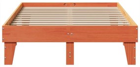 Cama sem colchão 120x190 cm madeira pinho maciça castanho-mel