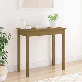 vidaXL Mesa consola 80x40x75 cm madeira de pinho maciça castanho mel