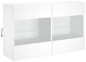 6 pcs conjunto de móveis de parede para TV com luzes LED branco