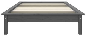 Estrutura de cama de solteiro 90x190 cm pinho maciço cinzento