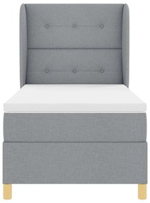 Cama Box Spring vidaXL com Colchão Cinza Claro 100x200 cm Tecido