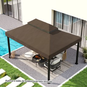 Toldo de Substituição para Pérgola 4x3 m Toldo para Pérgola com Teto D