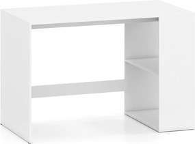 Mesa de Escritório, 112 x 60 cm, 2 Prateleiras Abertas, Branco