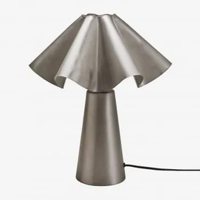 Candeeiro De Mesa De Ferro Sheldon Cinza Cromado - Sklum