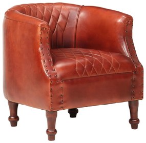 vidaXL Poltrona 62x58x65 cm couro genuíno castanho