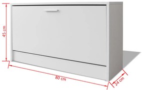 Banco sapateira 80x24x45 cm branco