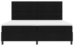 vidaXL Cama Box com colchão com cabeceira Preto 200 x 200 cm tecido