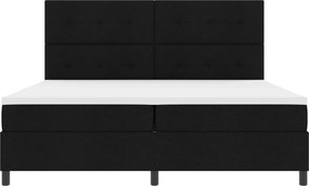 vidaXL Cama Box com colchão com led Preto 200 x 200 cm tecido