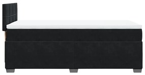Cama com Molas/Colchão e Luzes Led - 80x200 cm - Veludo Preto