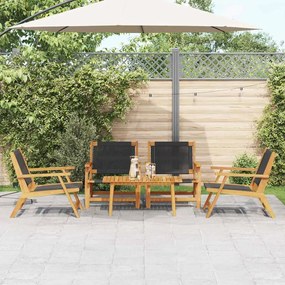 vidaXL Conjunto de Cadeiras e Mesa de Jardim de 5 Peças - Madeira de Acácia Preta