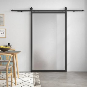 8FT/244cm Kit de ferragens para porta deslizante com amortecedor sem p