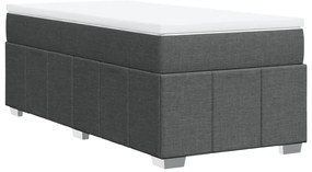 Cama com molas/colchão 90x190 cm tecido cinza-escuro