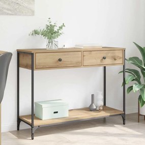 vidaXL Aparador com gaveta Carvalho Artesanal 100 x 34,5 x 75 cm