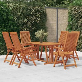 vidaXL 7 pcs conj. jantar para jardim madeira de eucalipto maciça