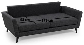 Sofá de 3 Lugares Mayorka – Cinzento Escuro – 215x94x88 cm