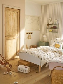 Cama de criança Montessori, TEMA CONFETES branco/madeira