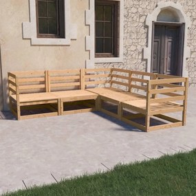 vidaXL 5 pcs conjunto lounge de jardim pinho maciço