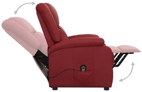 Poltrona elevatória couro artificial vermelho tinto