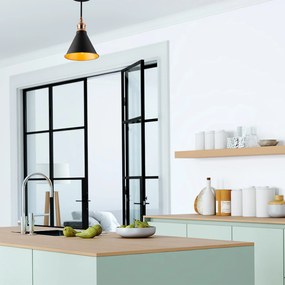Candeeiro Suspenso Berceste – Preto – 20 cm x 40 cm