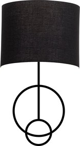 Aplique de Parede Asaf – Preto – 15 x 24 cm