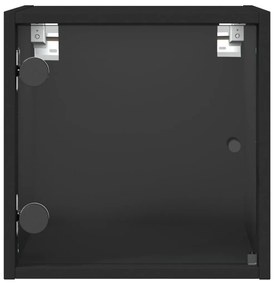 Mesa de cabeceira c/ porta de vidro 35x37x35 cm preto