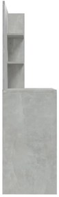 Toucador com espelho 74,5x40x141 cm cinzento cimento