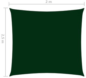 Para-sol vela tecido oxford retangular 2x2,5 m verde-escuro