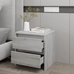 Mesa de cabeceira 45x34,5x44,5 cm aglomerado sonoma cinzento
