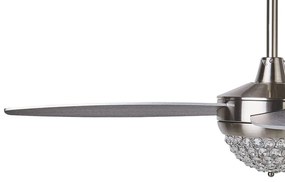 Ventoinha de teto prateada e cinzenta com luz LED ZARQA Beliani