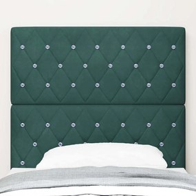Cabeceira LED Verde Escuro 90 cm em Veludo