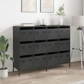 Aparador 135x39x103,5 cm aço laminado a frio preto