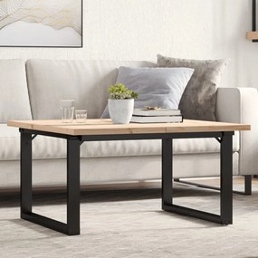 Mesa de centro estrutura em O 80x80x45,5 cm pinho/aço