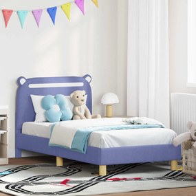 vidaXL Estrutura de Cama Infantil com Cabeceira Azul Jeans 80 x 160 cm