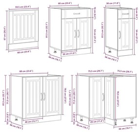 11 peças armário de cozinha conjunto Lucca branco