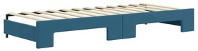 Sofá-cama com gavetão e gavetas 80x200 cm veludo azul