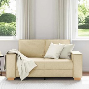 Sofá de 2 lugares em tecido creme 120 cm