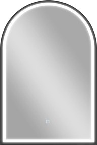 HOMCOM Espelho de Casa de Banho com Luz 60x90 cm Espelho de Parede Arqueado 3 Cores de Luz Brilho Regulável Função Antiembaçiamento Preto | Aosom Portugal