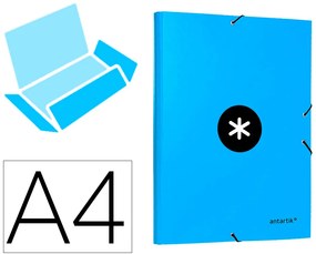 Pasta de Elásticos Antartik Din A4 3 Abas Cartão Forrado Cor Azul