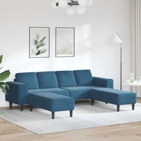 vidaXL Sofá de Sala de Estar 3 pcs Azul