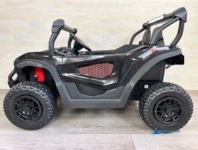 Buggy elétrico para crianças 2 lugares 1000R 4x4 24V, Rodas de borracha, Banco em pele sintética Preto
