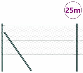 Cerca Hexagonal Verde 0.6x25 m Aço