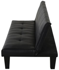 Sofá Cama Santarém em Couro Artificial - Preto - Design Moderno