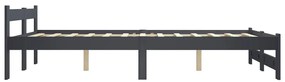 Estrutura de cama 160x200 cm pinho maciço cinzento-escuro
