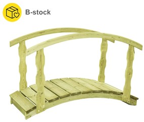 180175 vidaXL Ponte de jardim c/ defeito 170x74x105cm pinho impregnado maciço